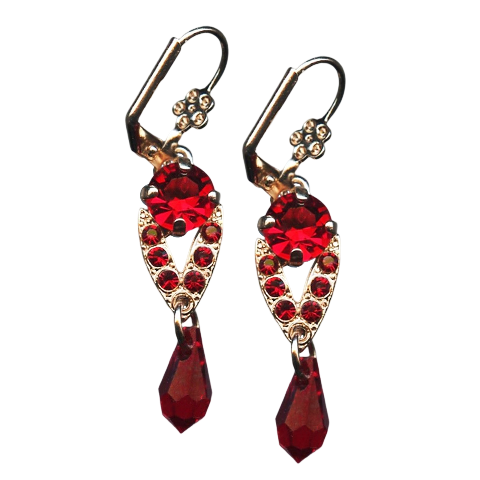 E-1526-1-208208-RG6(1) Mariana Earrings Stunning Siam Austrian Crystals My Treasures Coll. - Image 1