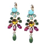 Mariana Earrings Chandelier Turq, Pacific Opal, Emerald, Topaz, Fuchsia, & Fern Green Austrian Crystals Happy Days Icons Coll. - Image 3
