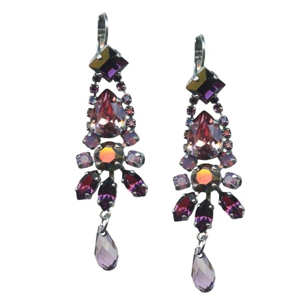 Mariana Earrings Gorgeous Vintage Rose, Amethyst, Violet, Cyclamen Opal, & AB Austrian Crystals Bohemian Rhapsody Songbook Coll.