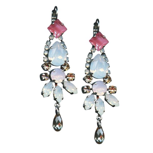 Mariana Earrings Adorable Pink Delite, Opals, Lt Peach, & Silk Austrian Crystals Afternoon Delight Songbook Coll.
