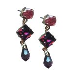 Mariana Earrings Sophisticated Ruby Zoisite & Amethyst Austrian Crystals My Treasures Coll. - Image 2