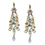 Mariana Earrings Timeless Vintage Rose, Silk, & Lt Amber Austrian Crystals Moon Dance Songbook Coll. - Image 2