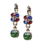 Mariana Earrings Dangling Sapphire, Siam, & Fern Green Austrian Crystals My Treasures Coll. - Image 3