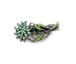 Mariana Hairpin Floral Turq, Chrysolite, Peridot, & Apple Green Austrian Crystals My Treasures Coll. - Image 2