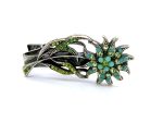 Mariana Hairpin Floral Turq, Chrysolite, Peridot, & Apple Green Austrian Crystals My Treasures Coll.