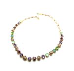 Necklace By Mariana A La Mode Coll. Beautiful Violet, Rose & Cream Pearl Swarovski Crystals - Image 2