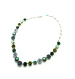 Mariana Necklace Shimmering AB, Emerald, Chrysolite, & Iridescent Dark Blue Austrian Crystals Goldfinger Nostalgia Coll. - Image 3