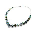Mariana Necklace Shimmering AB, Emerald, Chrysolite, & Iridescent Dark Blue Austrian Crystals Goldfinger Nostalgia Coll. - Image 2