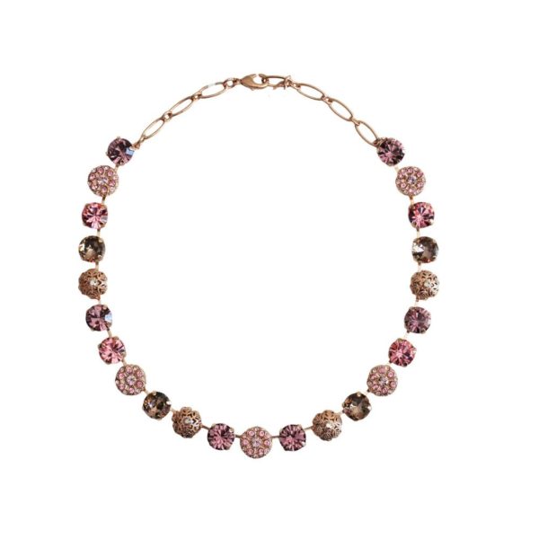 Mariana Necklace Elegance Vintage Rose, Amethyst & Silk Austrian Crystals Flamingo Coll.