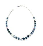Necklace By Mariana Songbook Coll. Montana Blue and Opal Swarovski Crystals - Image 3