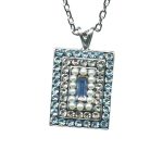 Mariana Necklace Pendant Gorgeous Aquamarine, Lt Azore, & Pearl Austrian Crystals My Treasures Coll.