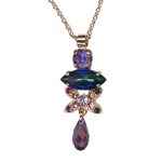 Mariana Necklace Pendant Wildberry / Misty Coll. Gorgeous Sun Kissed Plum, Emerald, & Amethyst Austrian Crystals