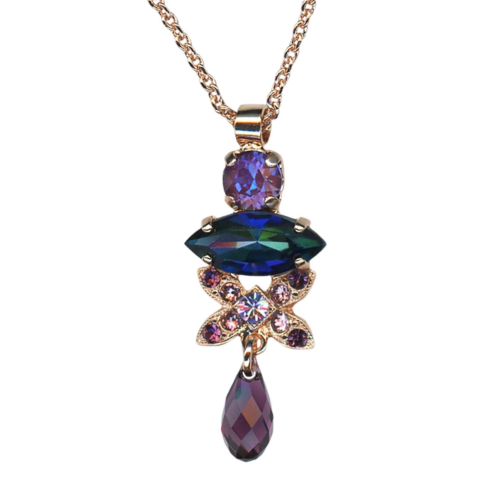 N-5001-3-1134-RG(1) Mariana Necklace Pendant Wildberry / Misty Coll. Gorgeous Sun Kissed Plum, Emerald, & Amethyst Austrian Crystals - Image 1