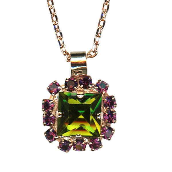 Mariana Necklace Pendant Beautiful Olivine & Purple Austrian Crystals Winter Wonderland Holiday Lights Coll.