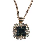 Mariana Necklace Pendant Elegant Montana Blue & Lt Peach Austrian Crystals Spring 2019 Special Edition