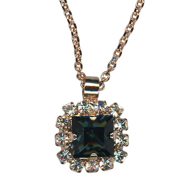 Mariana Necklace Pendant Elegant Montana Blue & Lt Peach Austrian Crystals Spring 2019 Special Edition