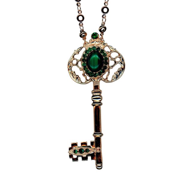 Mariana Necklace Pendant Elegant Key Emerald Austrian Crystals My Treasures Coll.