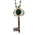Mariana Necklace Pendant Elegant Key Emerald Austrian Crystals My Treasures Coll. - Image 3