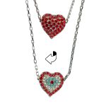 Mariana Necklace Pendant Dual-Sided Encrusted Lt Siam, Pearl, & Turq Austrian Crystals Happiness Joy Of Life Coll. - Image 3