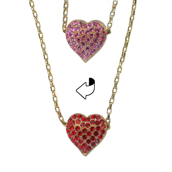 Mariana Necklace Pendant Dual-Sided Encrusted Lt Siam & Rose Austrian Crystals My Treasures Coll.