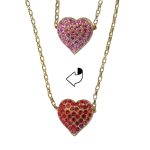 Mariana Necklace Pendant Dual-Sided Encrusted Lt Siam & Rose Austrian Crystals My Treasures Coll. - Image 2