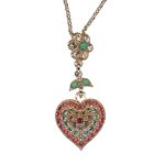 Mariana Necklace Pendant My Butterfly Coll. Floral Heart Peach, Chrysolite, Moonlight, & Green Turq Austrian Crystals Boloria Dia - Image 3