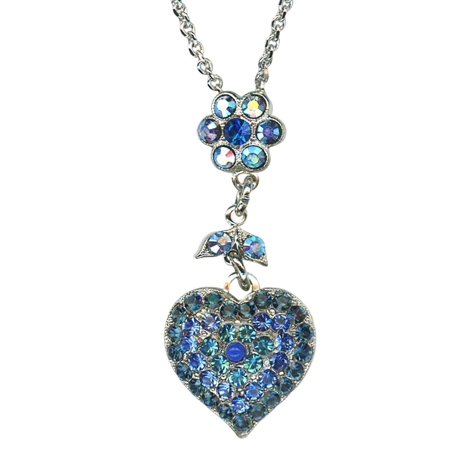 N-5007-7-1137-RO(1) Mariana Necklace Pendant Floral Montana Blue, Indicolite, Sapphire, & AB Austrian Crystals Sleepytime Tea Time Coll. - Image 1