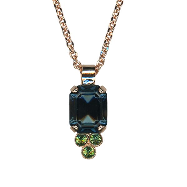 Mariana Necklace Pendant Gorgeous Montana Blue & Olivine Austrian Crystals Atlantis Under The Sea Winter 2021 Coll.