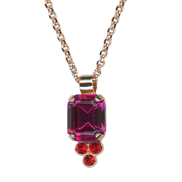 Mariana Necklace Pendant Stunning Fuchsia & Lt Siam Austrian Crystals Sorbet Delight Winter 2021 Coll.