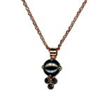 Mariana Necklace Pendant Exquisite Dark Grey Pearl & Silver Night Austrian Crystals My Treasures Coll.