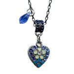 Necklace Pendant By Mariana Woman Heart Shaped Royal Blue Swarovski Crystals