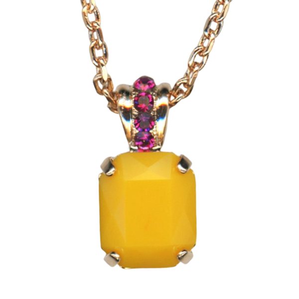 Mariana Necklace Pendant Sophisticated Yellow Opal & Fuchsia Austrian Crystals Masai Africa Coll.