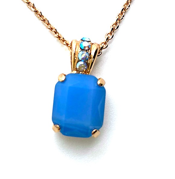 Mariana Necklace Pendant Shimmering Vitrail Light & Blue Opal Austrian Crystals My Treasures Coll.