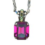 Necklace Pendant By Mariana Woman Charming Olivine and Fuchsia Swarovski Crystals - Image 2