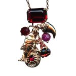 Mariana Necklace Pendant Sophisticated Ruby & Fuchsia Austrian Crystals Firefly Natures Coll. - Image 3