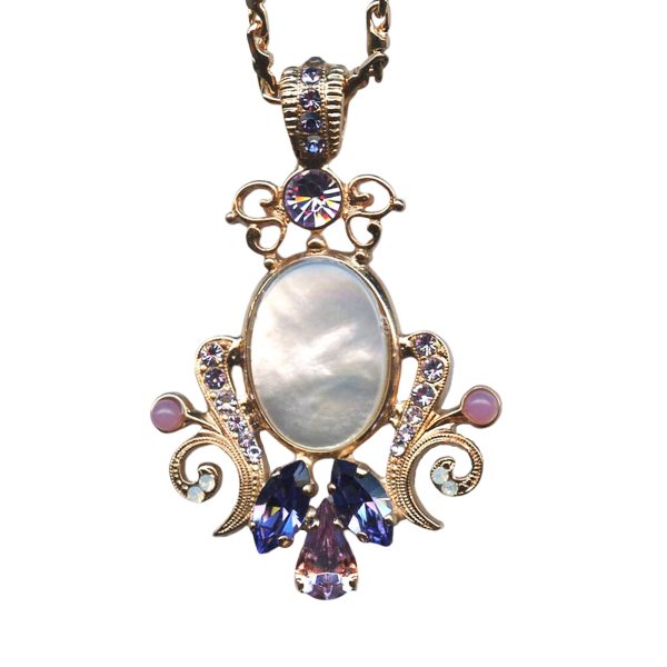Mariana Necklace Pendant Timeless Tanzanite, Lt Amethyst, & Opals Austrian Crystals Purple Rain Cocktail Hour Coll.