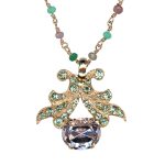 Mariana Necklace Pendant Exquisite Violet & Chrysolite Austrian Crystals Matcha Tea Time Coll. - Image 3