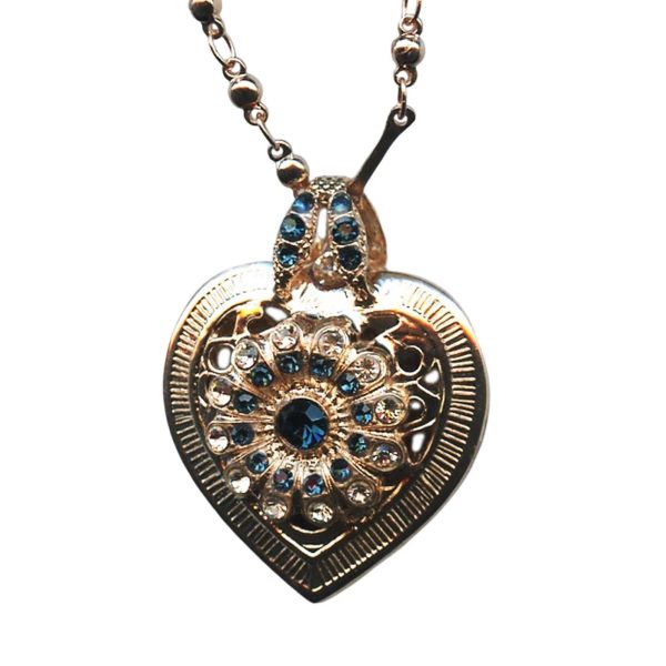 Mariana Necklace Pendant Finely Detailed Montana Blue & Lt Peach Austrian Crystals Spring 2019 Special Edition