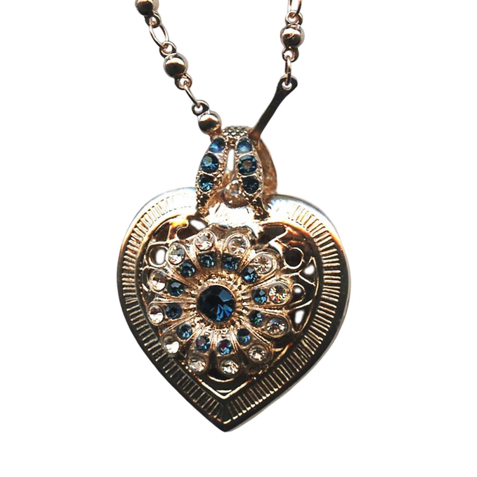N-5024-2142-RG(1) Mariana Necklace Pendant Finely Detailed Montana Blue & Lt Peach Austrian Crystals Spring 2019 Special Edition - Image 1