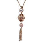 Mariana Necklace Pendant Lovely Pearl Mineral, Rose Opal, Lt Rose, & Pink Coral Austrian Crystals Antigua Caribbean Life Coll. - Image 3