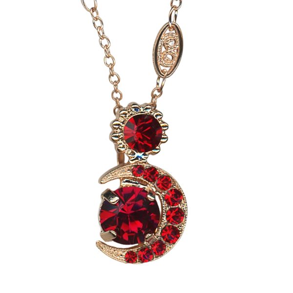 Mariana Necklace Pendant Stunning Crescent Siam Austrian Crystals Lady In Red Songbook Coll.