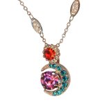 Necklace Pendant By Mariana Woman Adorable Siam and Blue Zircon Swarovski Crystals - Image 2