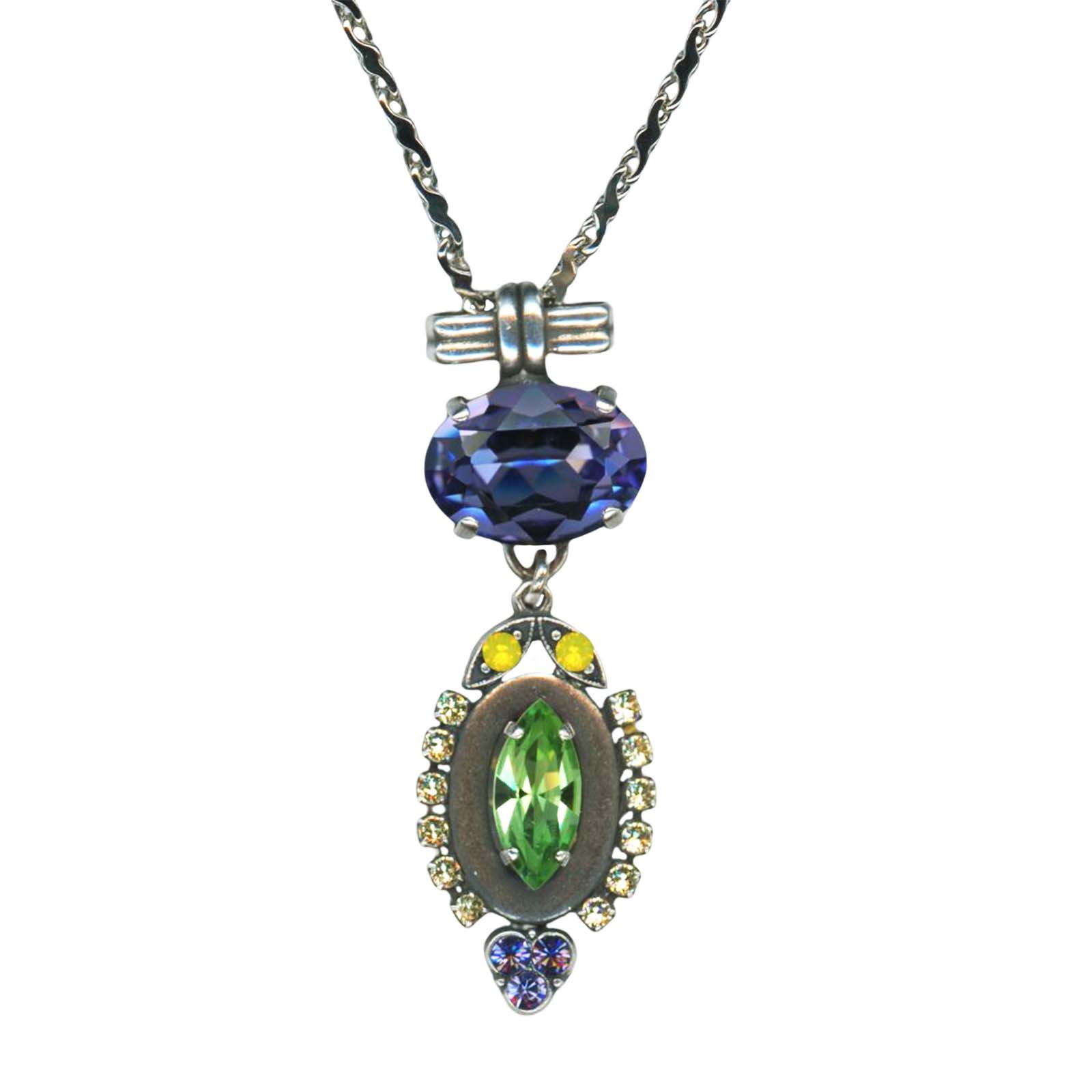 N-5028-1117-SP(1) Mariana Necklace Pendant Beautiful Tanzanite, Peridot, Jonquil, & Yellow Opal Austrian Crystals My Treasures Coll. - Image 1
