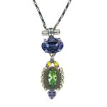 Mariana Necklace Pendant Beautiful Tanzanite, Peridot, Jonquil, & Yellow Opal Austrian Crystals My Treasures Coll. - Image 3