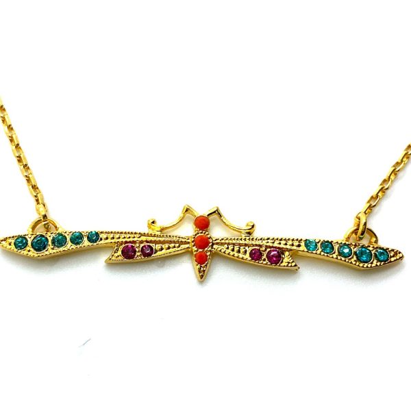 Mariana Necklace Pendant Sleek Firefly Teal, Fuchsia, & Coral Austrian Crystals Poppy Coll.