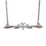 Mariana Necklace Pendant Sleek Firefly Violet, Lt Rose, & Chrysolite Opal Austrian Crystals Levander Botanica Coll. - Image 3