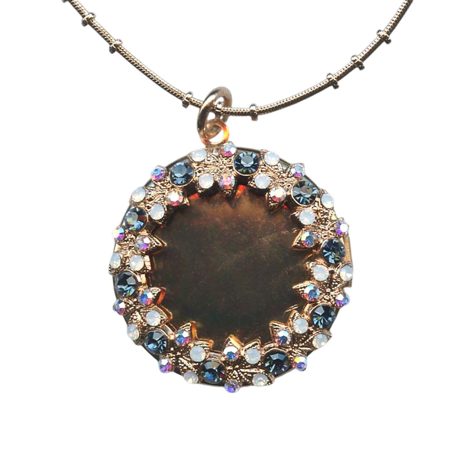N-5029-1069-RG(1) Mariana Necklace Pendant Shimmering Wreath AB, Montana Blue, & White Opal Austrian Crystals Mood Indigo Songbook Coll. - Image 1