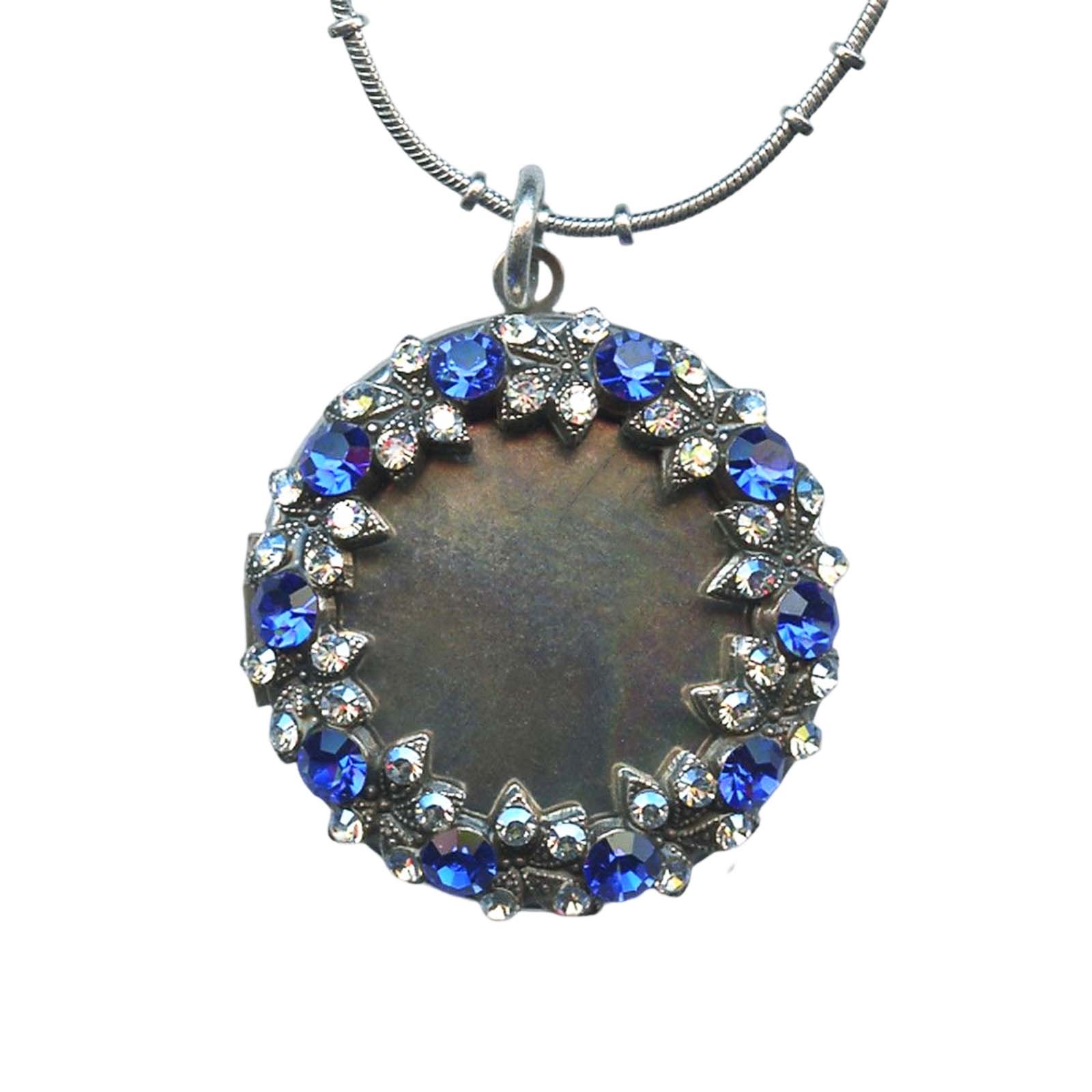 N-5029-206MOL-SP(1) Mariana Necklace Pendant Wreath Moonlight & Sapphire Austrian Crystals My Treasures Coll. - Image 1