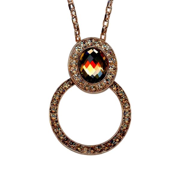 Mariana Necklace Pendant Simply Elegant Golden Shadow & Smoked Topaz Austrian Crystals Meadow Brown My Butterfly Coll.