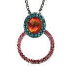 Necklace Pendant By Mariana Woman Sassy Vivid Red and Teal Swarovski Crystals